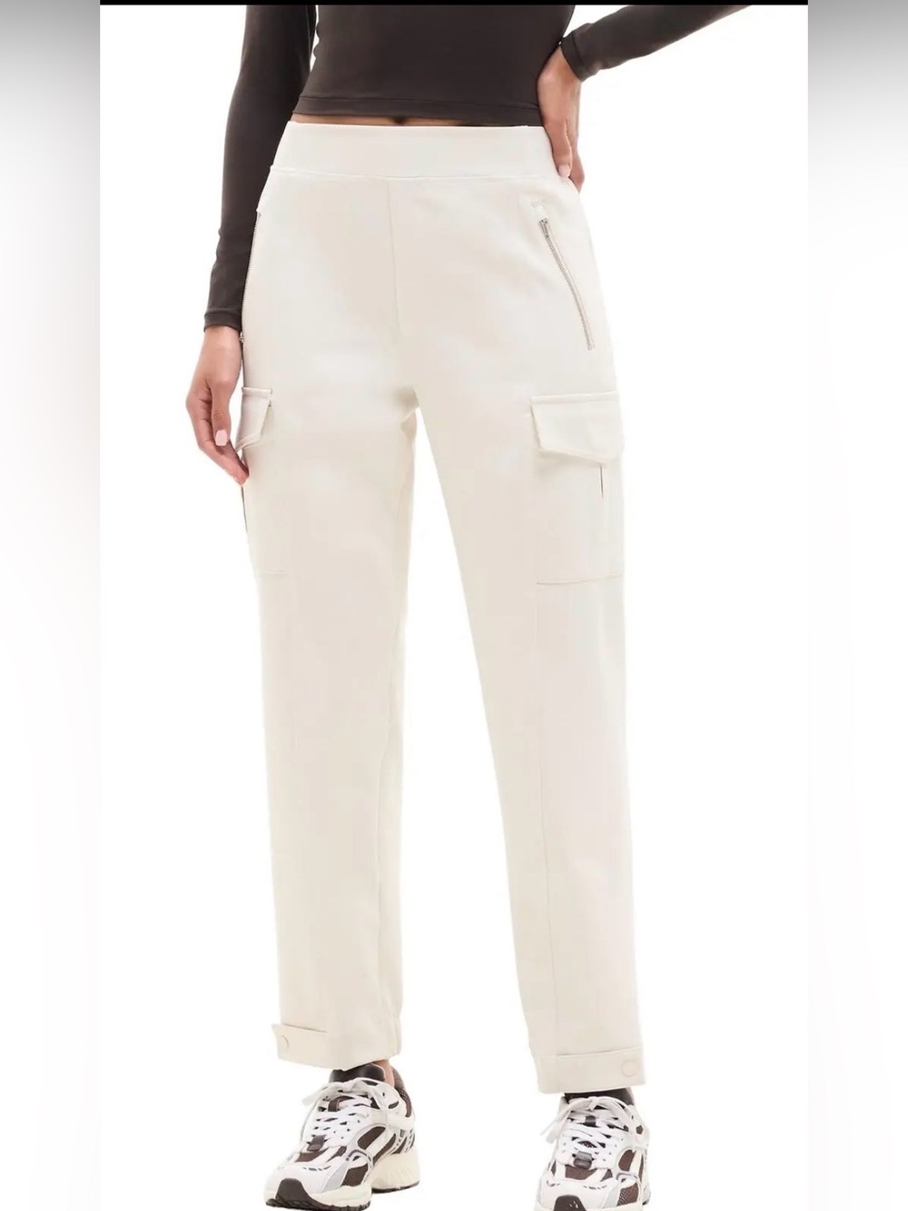 Athleta Endless High Rise Cargo Pant Bone White Size 2 PrimaStretch Travel Pant